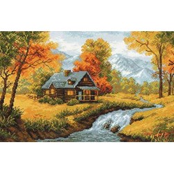 kit Point de croix RIOLIS Au maisonnette au cœur de l'automne