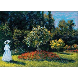 kit Point de croix RIOLIS La femme du jardin d'après Monet