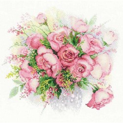 kit Point de croix RIOLIS Roses pastels
