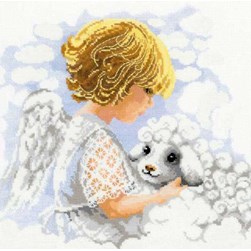 kit Point de croix RIOLIS Un ange et le mouton