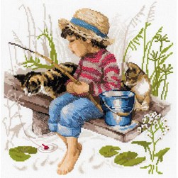 kit Point de croix RIOLIS La pêche entre amis