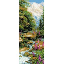 kit Point de croix RIOLIS Le petit ruisseau du bas de la montagne