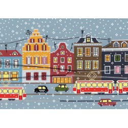 kit Point de croix RIOLIS Le tramway en ville de nuit