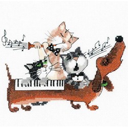 kit Point de croix RIOLIS La comédie musicale chien et chats