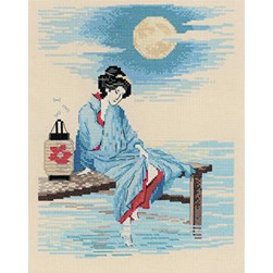 kit Point de croix RIOLIS Japonaise au clair de lune