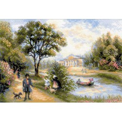 kit Point de croix RIOLIS La promenade au bord de l'étang