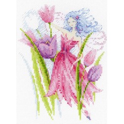 kit Point de croix RIOLIS La fée des tulipes
