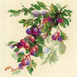 kit Point de croix RIOLIS Prunier aquarelle