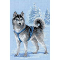 kit Point de croix RIOLIS Husky de neige