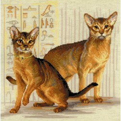 kit Point de croix RIOLIS Duo de chats abyssiniens