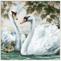 kit Point de croix RIOLIS Cygnes toujours