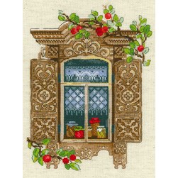 kit Point de croix RIOLIS Les pommes de la fenêtre