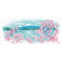 kit Point de croix RIOLIS Les sakura et le mont Fuji