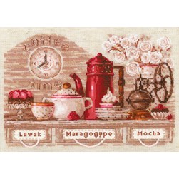 kit Point de croix RIOLIS Le service à thé rouge