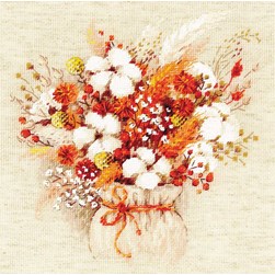 kit Point de croix RIOLIS Bouquet with lagurus and cotton