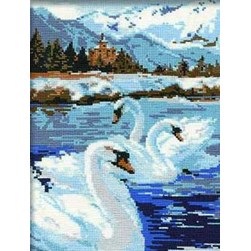 kit Point de croix RIOLIS Le lac des cygnes