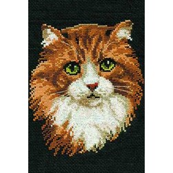 kit Point de croix RIOLIS Chat roux et blanc