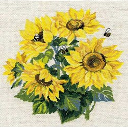 kit Point de croix RIOLIS tournesols et abeilles