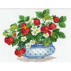 kit Point de croix RIOLIS Vase de fraises