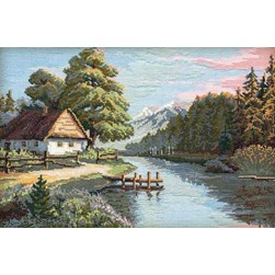 kit Point de croix RIOLIS Calme de la rivière