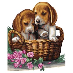 kit Point de croix Rafael Angelot Beagles dans le panier
