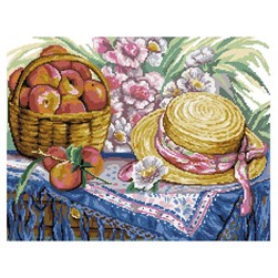 kit Point de croix Rafael Angelot Le panier et le chapeau de paille