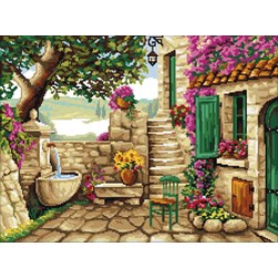 kit Point de croix Rafael Angelot La petite maison de pierres