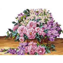 kit Point de croix Rafael Angelot Généreux bouquet de pivoines