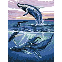 kit Point de croix Rafael Angelot Les baleines de la grande bleue
