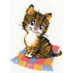 Mini Kit broderie RIOLIS Chaton sur le plaid
