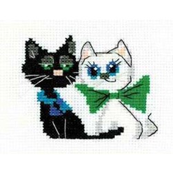 Mini Kit broderie RIOLIS Paire de chats joyeux