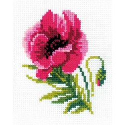 kit Point de croix RIOLIS Coquelicot rose