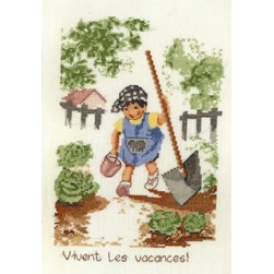 kit Point de croix Anagram Diffusion Petit garçon dans le jardin