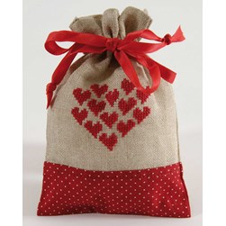 Sachets senteur à broder DMC cœurs et pois