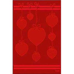 Torchon à broder - Broderie Point de Croix DMC des cœurs à Noël