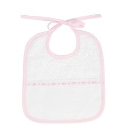 Bavoir à broder DMC ruban rose - 3 mois