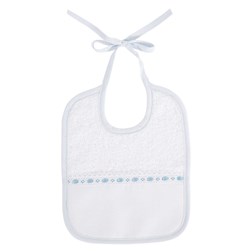 Bavoir à broder DMC ruban bleu - 3 mois