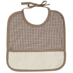 Bavoir à broder DMC ourson à carreaux - 6 mois