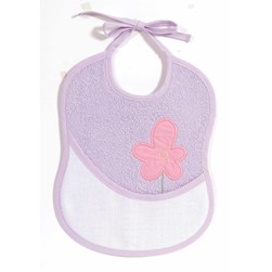 Bavoir à broder DMC fleur - lilas