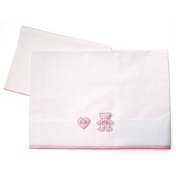 Mon petit coeur - drap et housse d oreiller rose