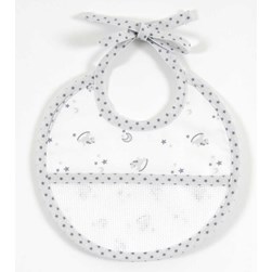 Bavoir à broder DMC étoiles grises naisaances