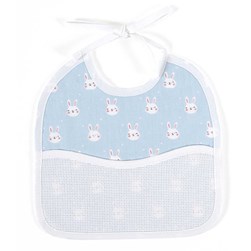Bavoir à broder DMC Mes petits lapins bleu - 3 mois