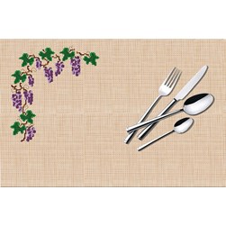 Sets De Table - Broderie Point de Croix compté Luc Création Grappe de raisin