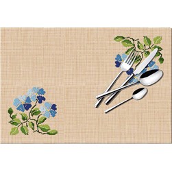 Sets De Table - Broderie Point de Croix compté Luc Création Les bleuets