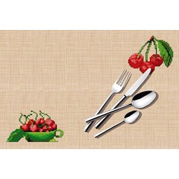 Sets De Table - Broderie Point de Croix compté Luc Création La coupe de cerises
