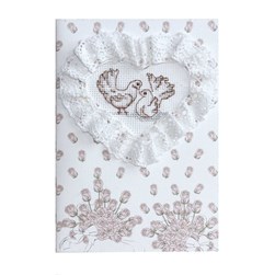 Cartes à broder Luca-S Un cœur de colombes