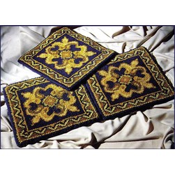 Tapis 100% pure laine Smyrnalaine L'évolution noir et or