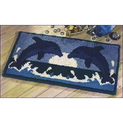 Tapis 100% pure laine Smyrnalaine Dauphins au soleil couchant