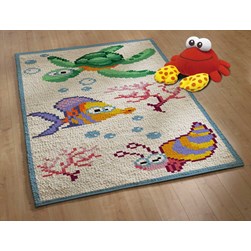 Tapis 100% pure laine Smyrnalaine Les animaux marins