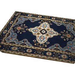 Tapis 100% pure laine Smyrnalaine Bagdad bleu